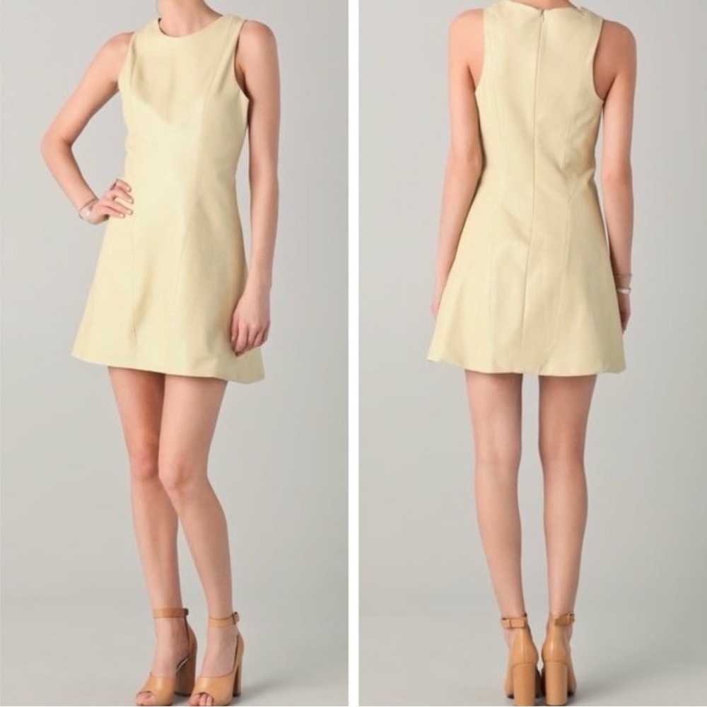 Porter Grey Natural Perforated Leather Sleeveless A-Line Mini Dress Size 0
